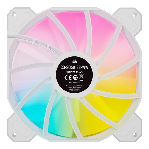 Imagen 5 de 9 de Cooler Gabinete Corsair Sp140 Rgb Elite White 140mm Pack X2