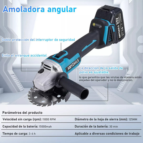 Kit Inalambrico Taladro Martillo Esmeriladora Llave Impacto