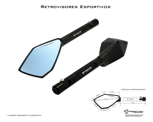 Retrovisor Procton Racing Esportivo Kawasaki Z900