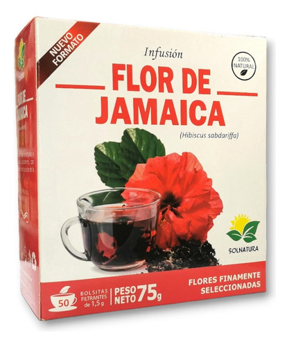 Té Flor De Jamaica Caja 50 Bolsitas 