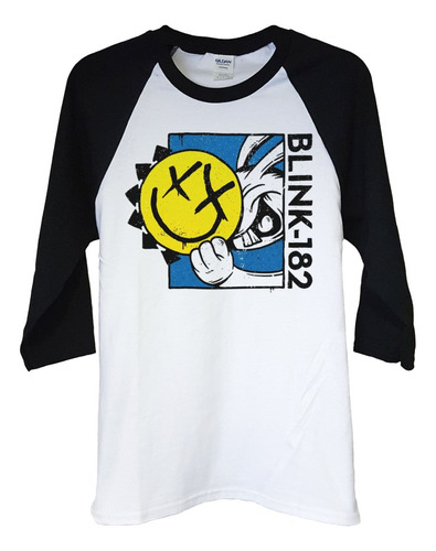 Polera Raglan 3/4 Blink 182 Smiley Rabbit Punk Abominatron