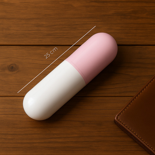 Paraguas Plegable Uv Protección Compacto Cápsula Protectora Rosa Pálido Liso