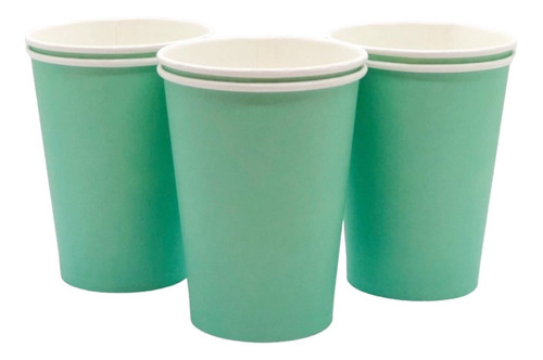 Vasos Polipapel Descartables Lisos Pastel Cumpleaños X4 