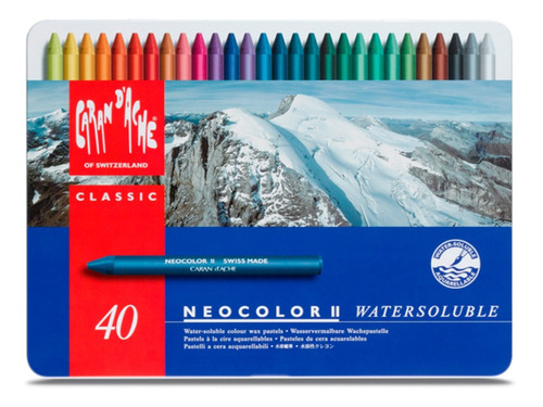 Pasteles De Cera Neocolor Ii Caran D Ache Set 40 Colores Color Multicolor