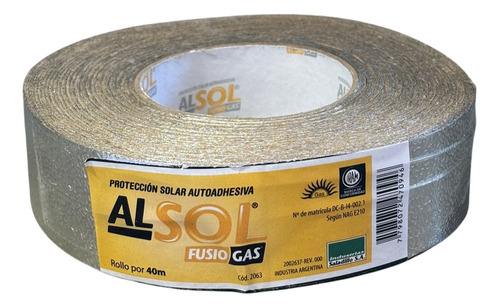 Cinta Banda Protección Solar Fusiogas Alsol 4cm X 40mts