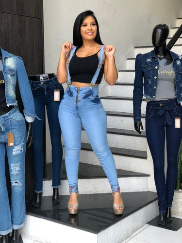 jardineira jeans feminina mercado livre