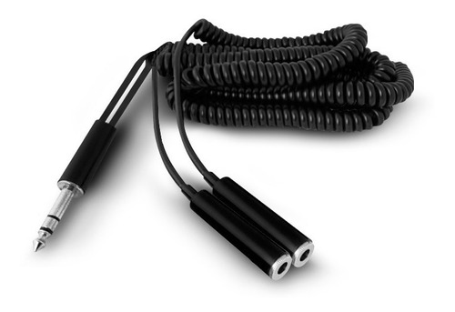Cable Espiral 1mt Plug 6.5mm St A 2 Jack 6.5 Mm St