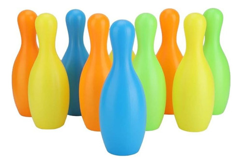 Brinquedo Kit Boliche C/ 10 Pinos De Plástico 15cm Vencedor