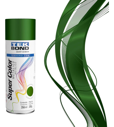 Tinta Spray Metálico Verde 350ml 250g - Tekbond