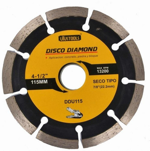 Disco De Corte 4-1/2 Diamantado Segmentado Granito Concreto