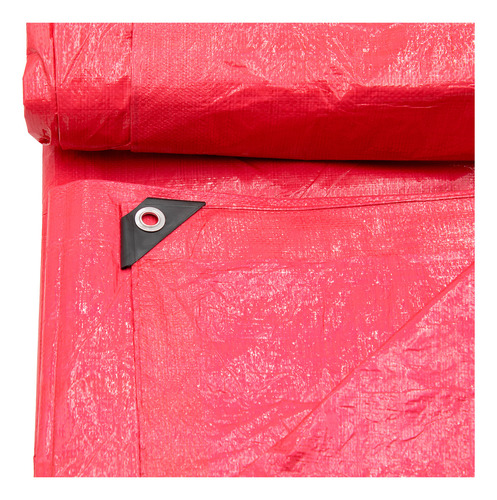 Lona De Polietileno Uso Rudo Termosellada Roja 110 Gr 3x4 M