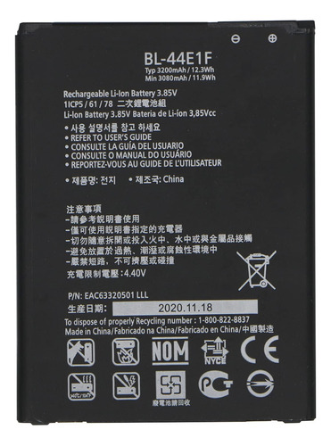 Bateria LG V20 H910 Stylu 3 Ls777 M-400y Bl-44e1f 3200mah
