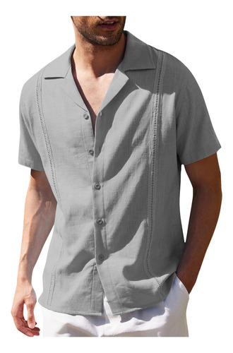 Camisa De Lino Para Hombre Casual Moda Playa
