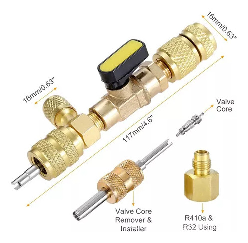 Núcleo De Válvula Sem Perdas De Gás R22 R134 R410 R32 A/c D