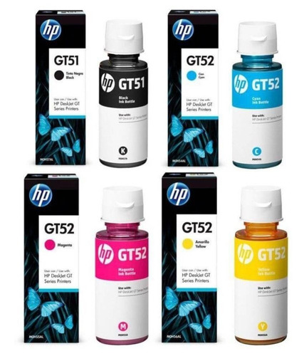 Botellas De Tinta Hp Gt 51 Y Gt52 Para Gt5820  415 Juego X4