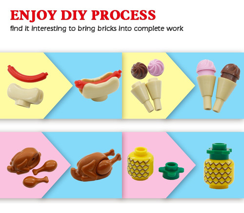 Accesorios De Bloques De Comida Compatible Con Lego Ladrillo