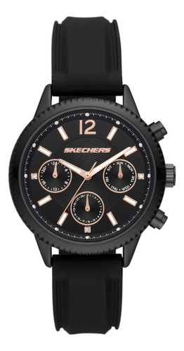 Reloj Mujer Skechers Matteson De Silicona Color De La Correa Negro