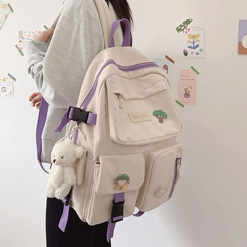 Mochila Escolar Viaje Kawaii Estilo Coreano