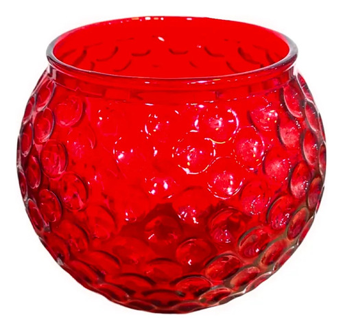 Bolw De Vidrio Rojo Velas Navidad 