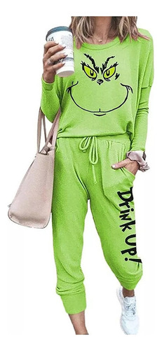 Conjunto De Playeras Casuales Grinch Con Capucha Y Pantalón