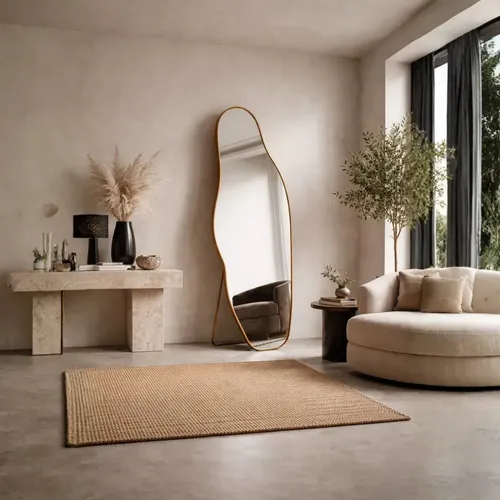 Espelho Lopazzi Vênus 150x60 Suporte Moldura Alumínio Retrô