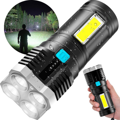 Lanterna Led Recarregável Usb Tatica Longo Alcance L-19