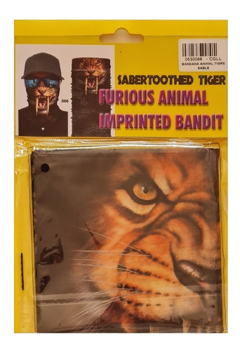 Bandana Animal Sabertoothed Tiger, Tigre Dientes De Sable