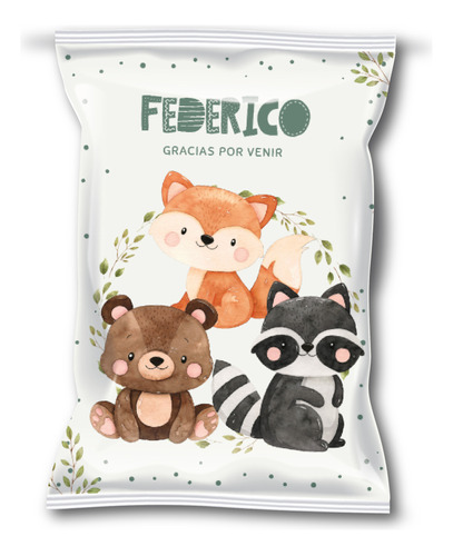 Bolsa Golosinera Animales Del Bosque Boho Woodland