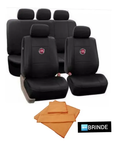 comprar Jogo Capa Banco Couro Carro Fiat  E Outros + Brinde 