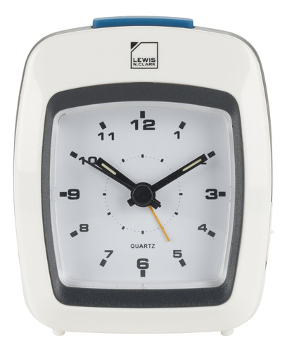 Lewis N. Clark Reloj Despertador Analogico, Blanco, Talla Un