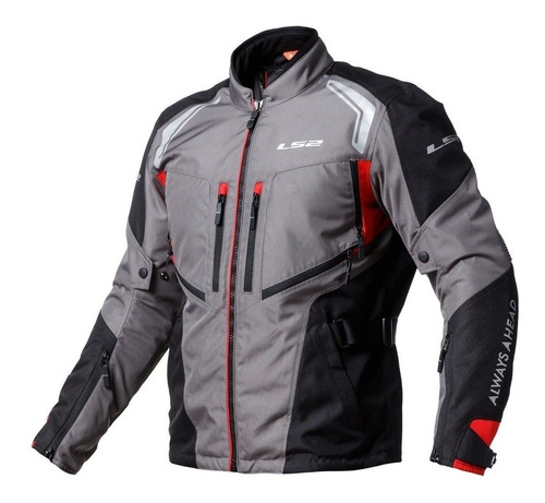 Campera Moto Cordura Ls2 Gallant Gris Plan Fas