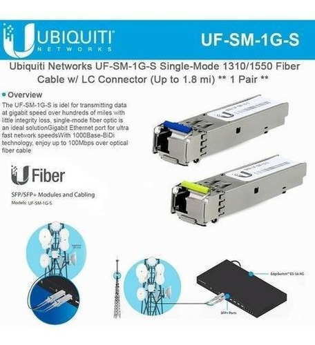 Modulo Fibra Transceiver Ubiquiti Uf-sm-1g-s Monomodo 3km