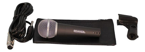 Microfone dinâmico Aurax Gam-S58 com clipe e cabo, cor preta