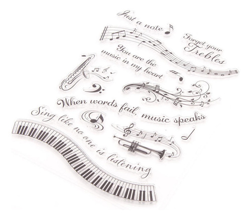 Sellos De Letras Con Temas Musicales, Sellos Transparentes