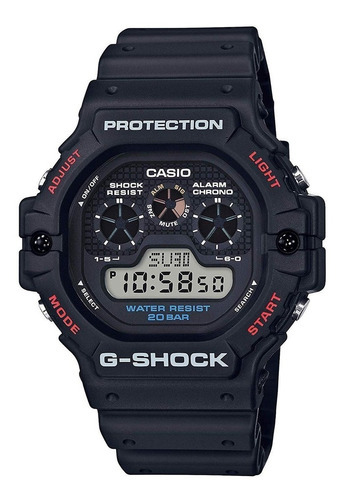 Reloj Casio G Shock Dw-5900 1d - Caja Ø46.8mm - Impacto Color de la malla Negro Color del bisel Negro Color del fondo Negro