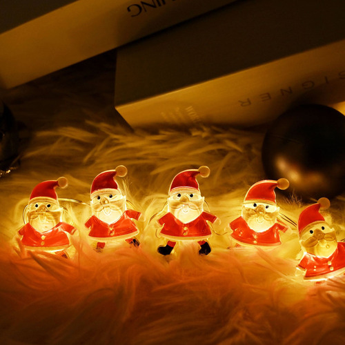 2024 Luces Navideñas Solares De Papá Noel De 40 Led Con