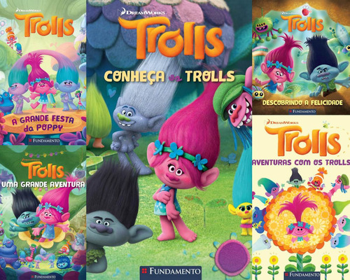 Kit De 5 Livros - Coleção Trolls -  (dreamworks)  Até 7 Anos