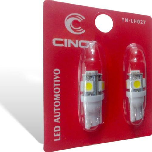 Par De Lâmpada Pingão Led Super Branco 5 Leds 12v
