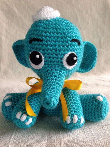 Muñeco Bebé Elefante A Crochet. Material Hipoalérgico