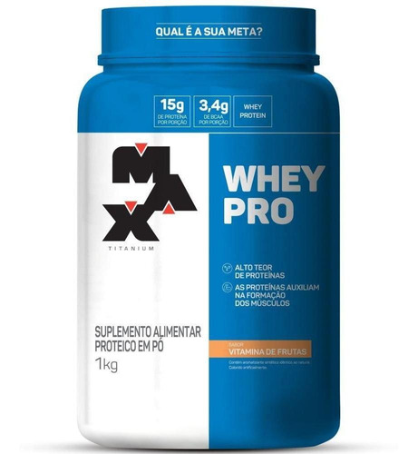 Whey Pro 1kg Max Titanium Sabor Vitamina de frutas