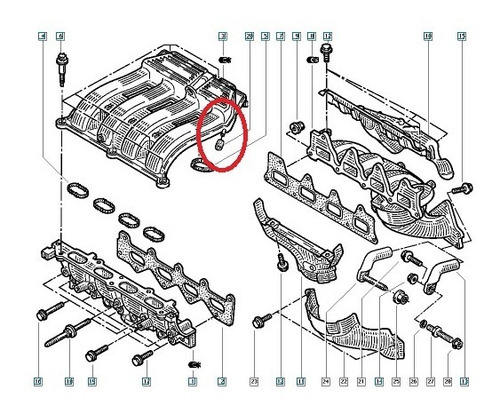 Tapon Obturador Tapa Goma Admision Renault Original