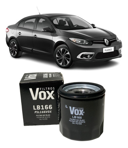 Filtro Óleo Vox Lb166 Renault Fluence 2.0 180cv 2012...