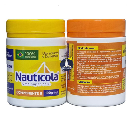 Cola Epoxi Nauticola A B Adesivo Araldite De Resina 410g