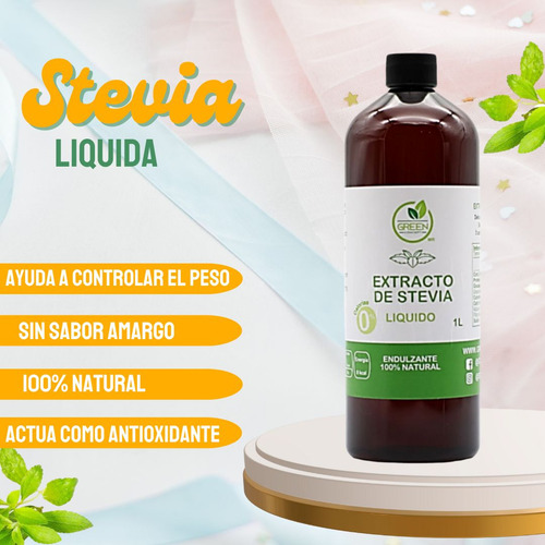 Endulzante Stevia Líquida Natural Concentrada No Amarga 1lt