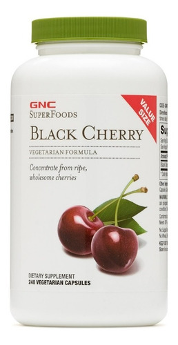 Suplemento Vegetariano Gnc Superfoods Black Cherry 240 Cáp