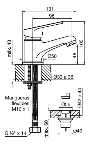 Imagen 5 de 7 de Juego Grifería Baño Completo Fv Compacto Ducha Exterior Cr