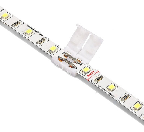 10 Conectores 2 Pines 8mm Tiras Led Unicolor 2835