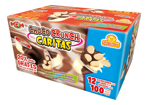 Choco Crunch Caritas 100 Pzas Caja 12 Displays 1200 Pzas