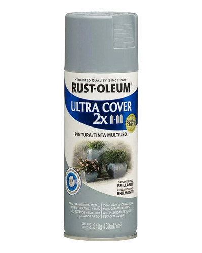 Pintura En Spray Aluminio 340gr Ultra Cover 2x Rust Oleum