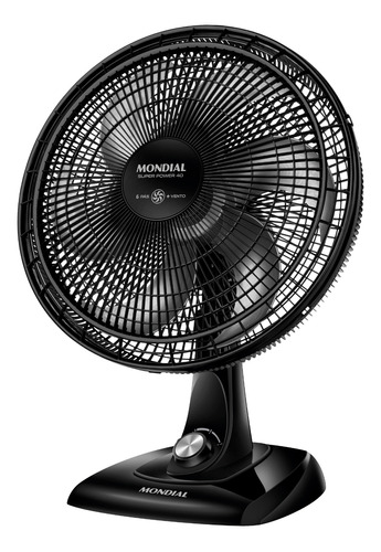 Ventilador De Mesa Mondial 40cm Maxi Power V40b Cor da estrutura Preto Cor das pás Prata 110V